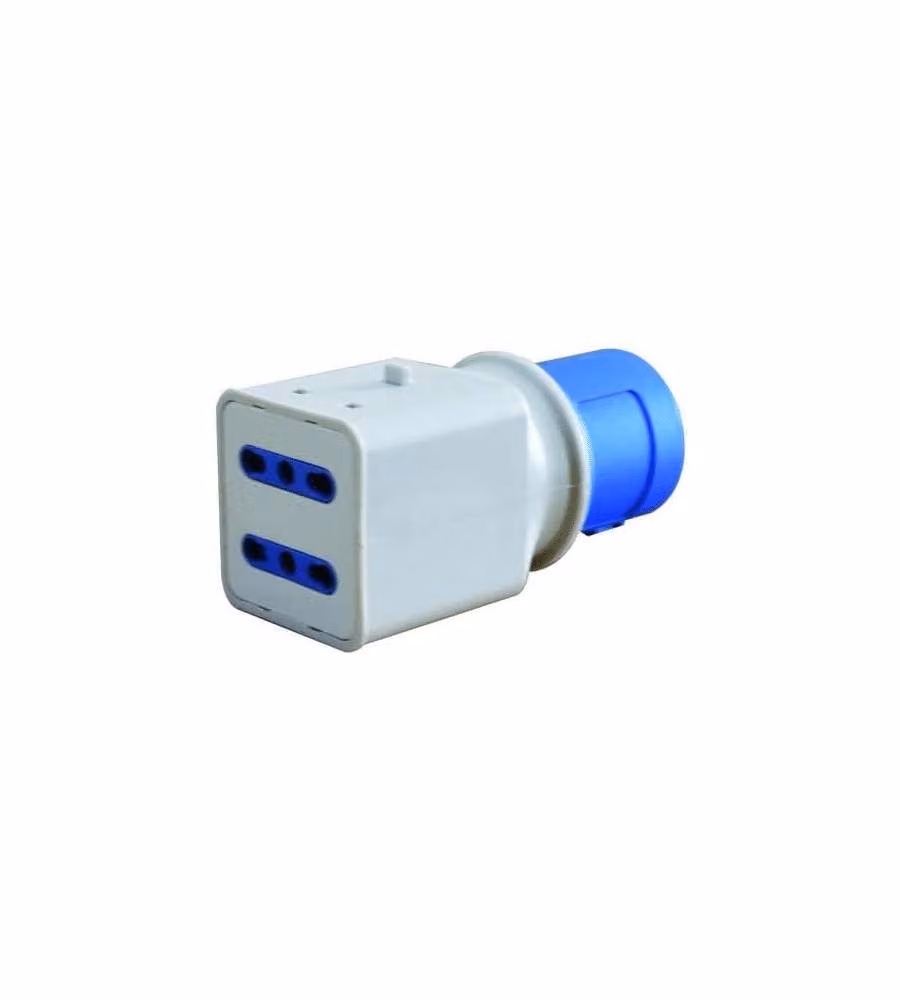 Vuemme Adattatore Industriale 2 Prese Bipasso 230V 16A CEE IP44