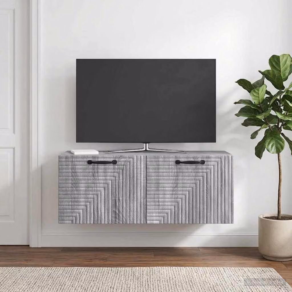 vidaXL Mobile Porta TV da Muro Moderno Grigio L: 78,5 cm, P: 31 cm, H: 30 cm