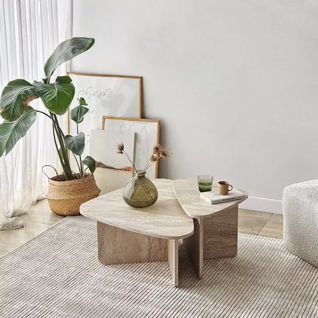 Tavolino da salotto modulare Saraceno DMORA bianco marmo L: 90 cm, P: 60 cm, H: 35 cm – 1