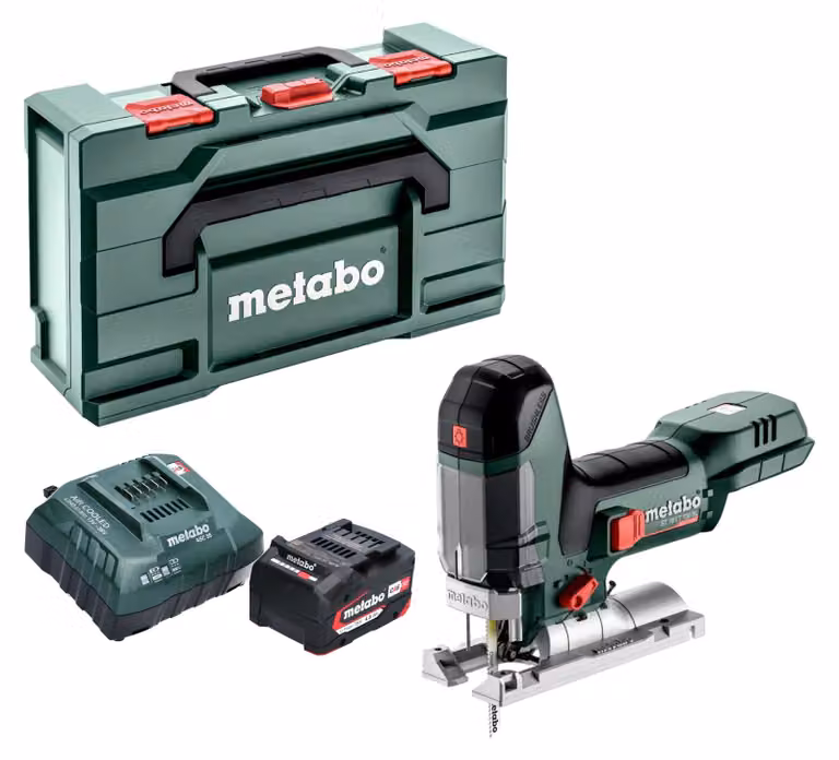 Metabo ST 18 LT 130 BL seghetto alternativo a batteria 18 V 130 mm brushless + 1x batteria 4,0 Ah + caricabatterie + metabox