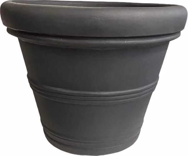 Garden Italia Vaso Campana Doppio Bordo Ø80 cm in Resina – Made in Italy, Resistente al Gelo e Antiurto Colore: Antracite