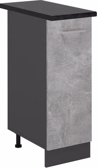 Armadio cucina dispensa alto R-Line Calcestruzzo/Antracite 30 cm, PL Antracite Vicco