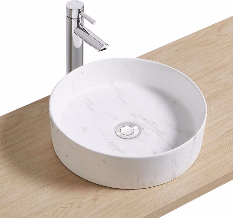 Lavabo da appoggio effetto marmo NAYA
