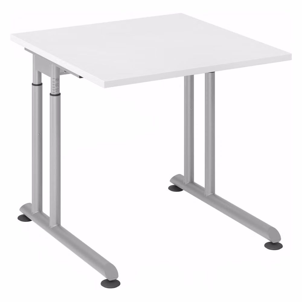HAMMERBACHER ZS08 höhenverstellbarer Schreibtisch weiß quadratisch