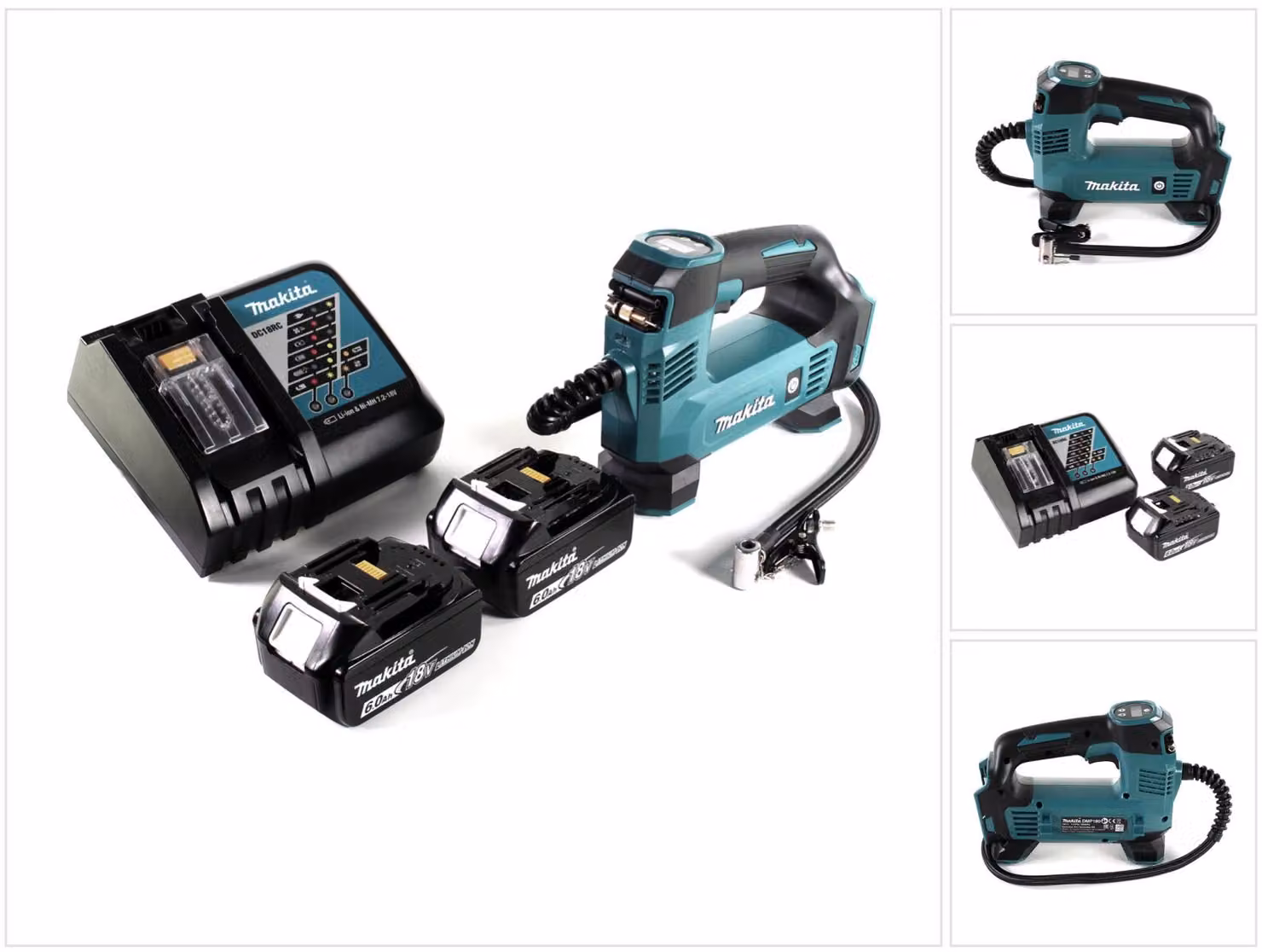 Compressore a batteria Makita DMP 180 RG 18 V 8,3 bar + 2x batterie 6,0 Ah + caricatore