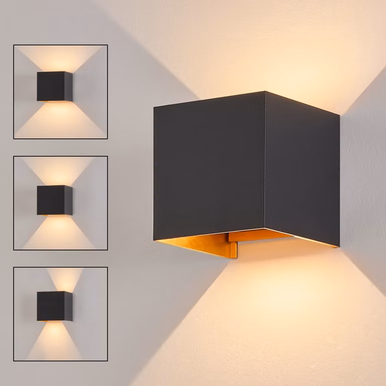 ZMH LED wall light outdoor 5W nero oro lampada da parete bianco caldo up down luce esterna IP65 impermeabile lampada esterna scala casa parete esterna lampada corridoio