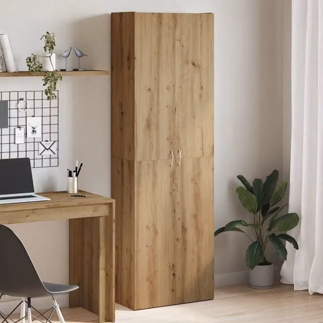 Credenza-Buffet-Armadio da cucina Rovere Artigianale 60x32x190 cm in Truciolato