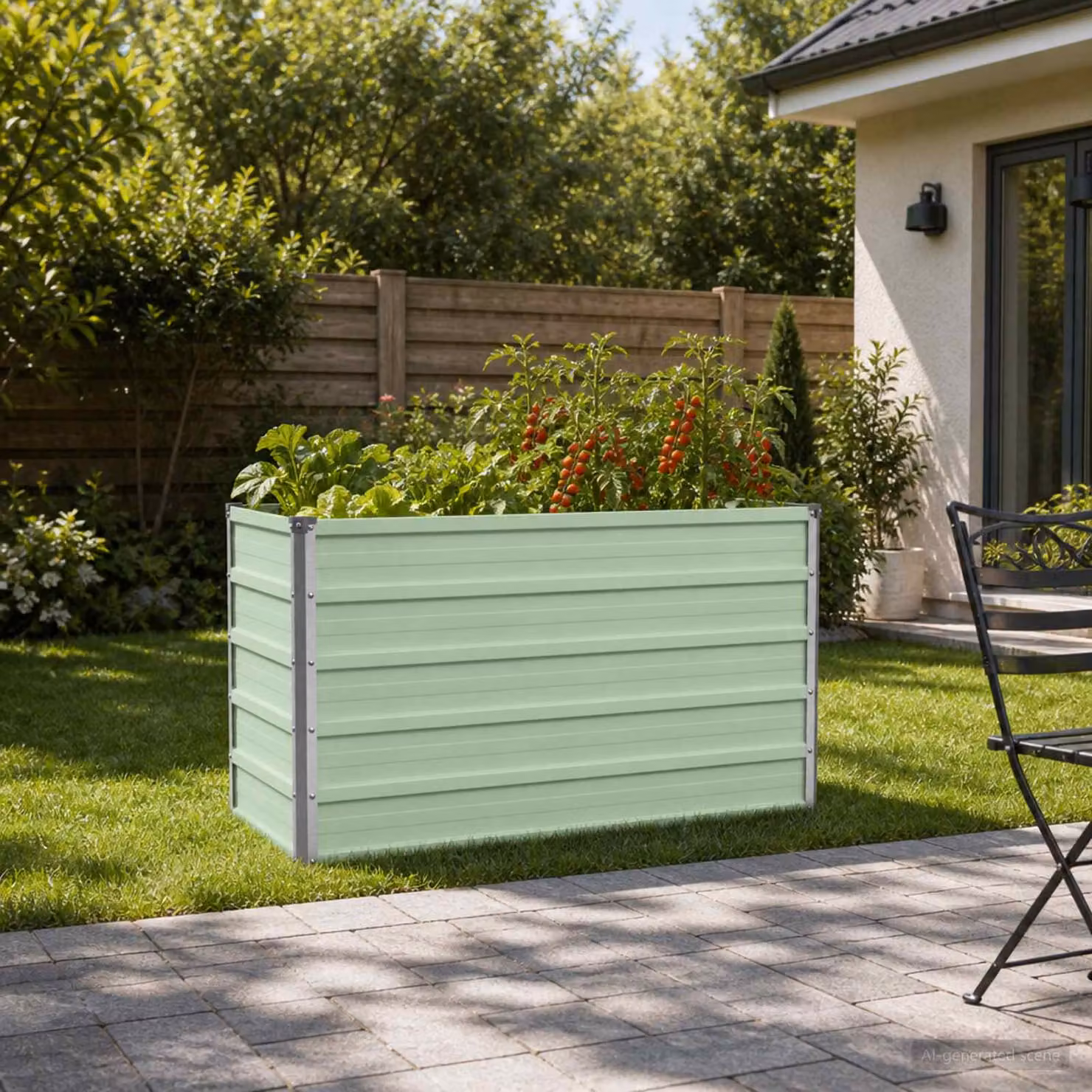 Letto rialzato da giardino vidaXL in metallo Verde, L: 100 cm, P: 40 cm, H: 55 cm