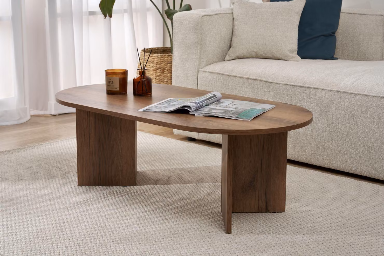 Skye Decor, Sable - VNT Walnut, tavolino, noce, pannello 100% melamina, 119 x 60 x 40 cm