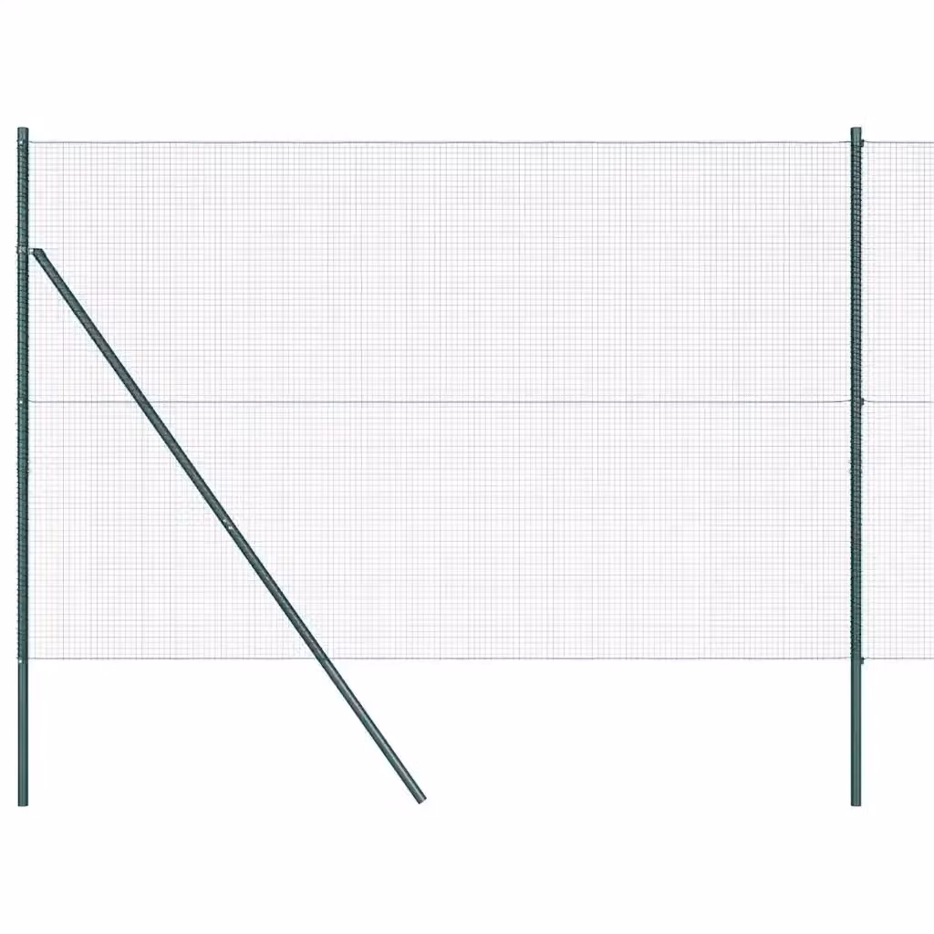 Recinzione a rete saldata vidaXL da fissare a terra in acciaio e PVC, colore verde, L: 25 m, H: 1,6 m – 2