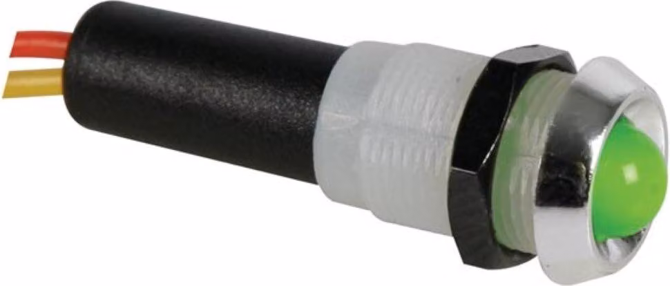 Lampada Led 24V Verde - Corpo Cromato