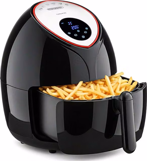 Friggitrice ad aria calda Monzana da 6,5 L con display digitale, 1850W, nera