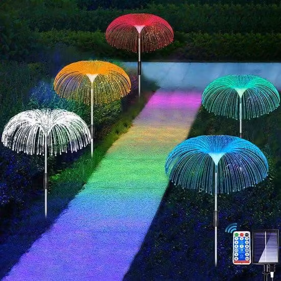 Lampade da giardino a energia solare, confezione da 5 con telecomando, impermeabili