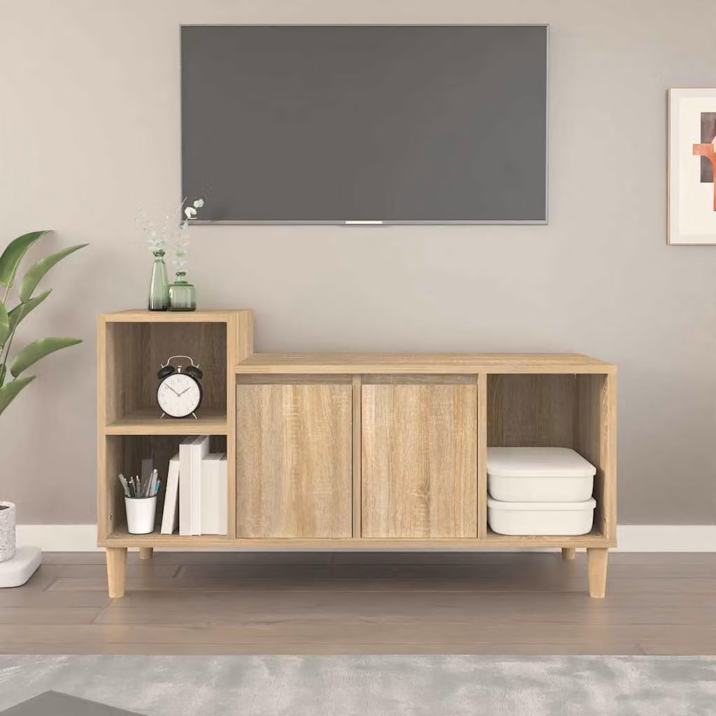 Mobile per TV vidaXL in legno Rovere Sonoma marrone L 100 cm x P 35 cm x H 55 cm
