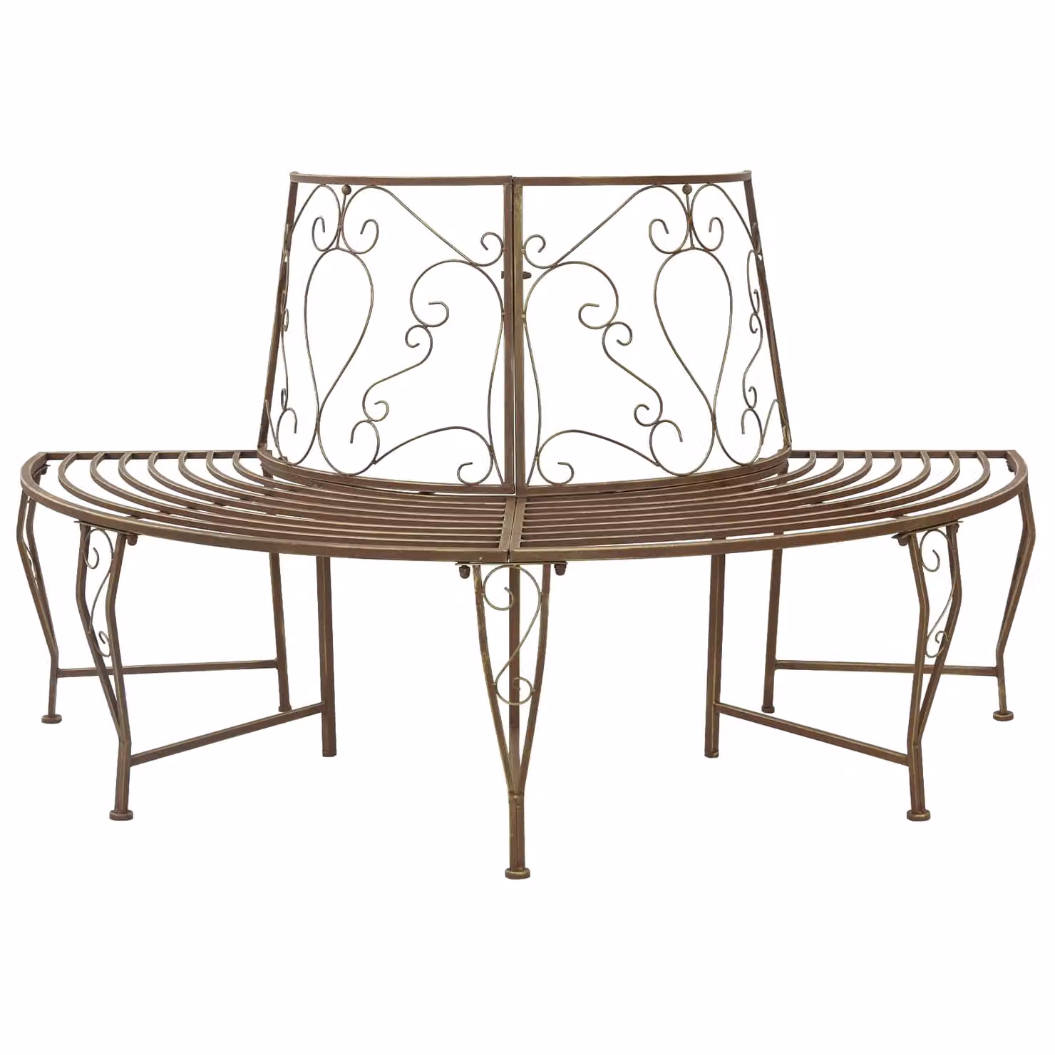 Panchina da giardino vidaXL per 4 persone in acciaio color bronzo L: 150 cm, P: 80 cm, H: 89 cm