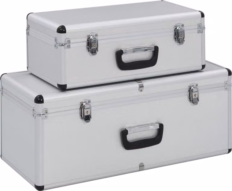 The Living Store custodia 2 pezzi alluminio argento
