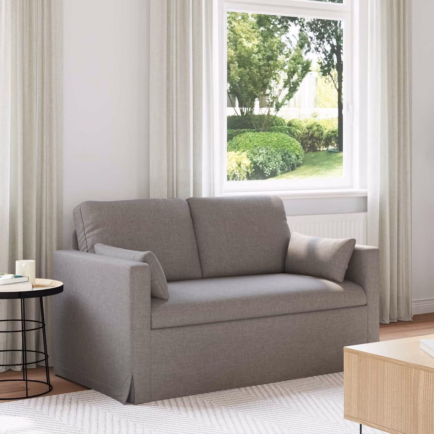 Divano vidaXL Talpa in tessuto con struttura in metallo, L: 139 cm, P: 78 cm, H: 80 cm – 1