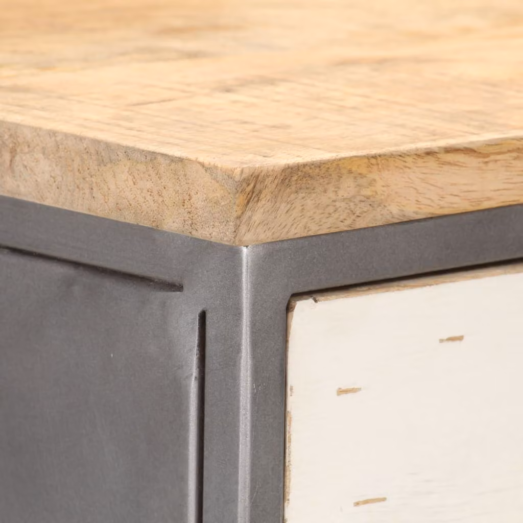 vidaXL Mobile laterale con cassetti 45x30x105 cm in legno massiccio di mango