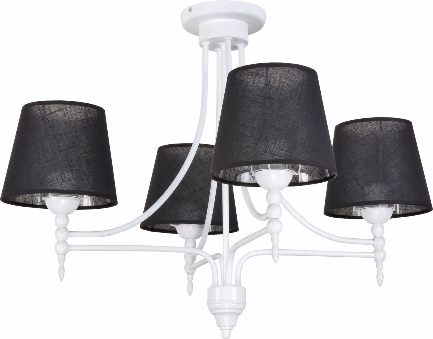 Lampada a sospensione bianca con paralume nero ARTURO NEGRO 11-991