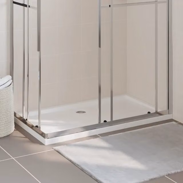 Piatto doccia rettangolare vidaXL in plastica bianca, da incasso, L: 120 cm, P: 70 cm