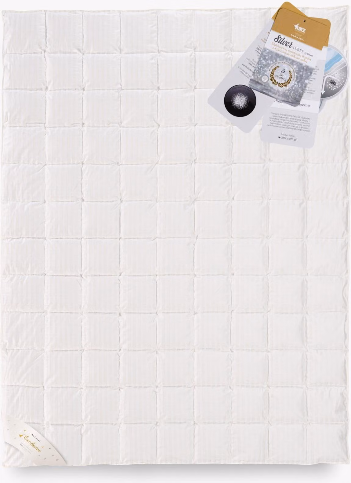 Piumino d'oca 155x200 Argento 1200g Caldo Esclusivo