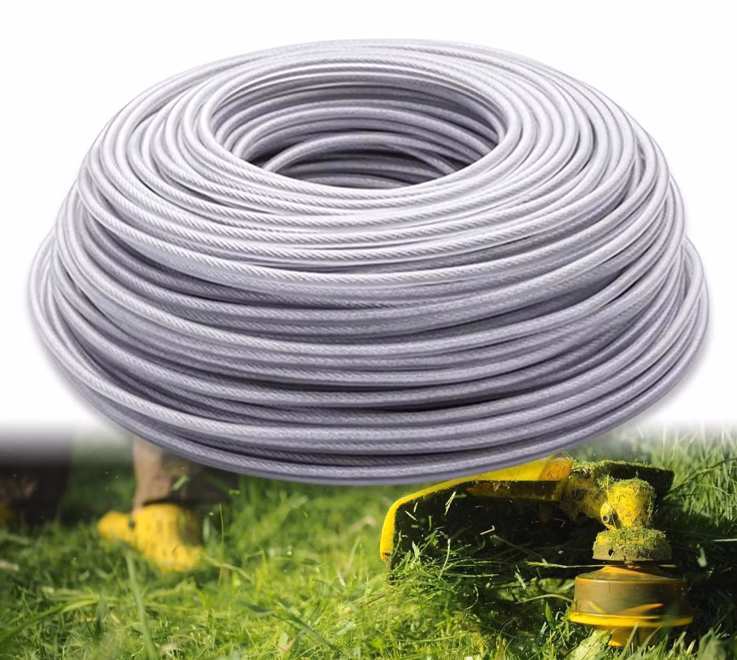 Omgoods - Filo di acciaio da 3 mm per trimmer, bobina da 40 metri