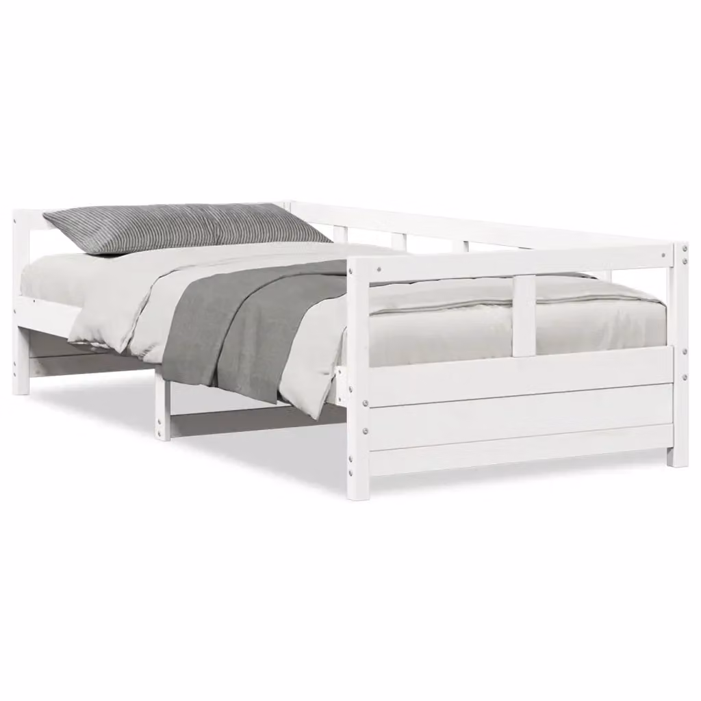 Dormeuse vidaXL in legno massello di pino bianco con doghe fisse per camera da letto L/P/H: 80 x 200 cm – 2