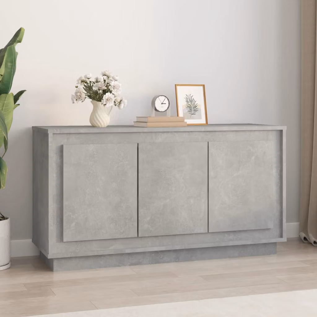Credenza vidaXL in legno multistrato e MDF, colore grigio, L 102 x P 35 x H 55 cm
