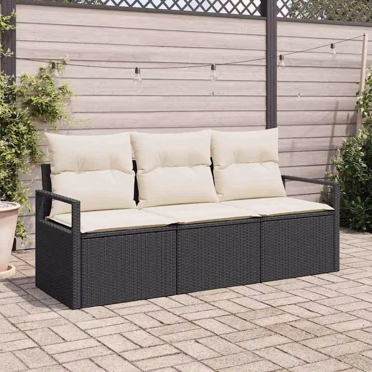 Maison Exclusive - Set di divani 3 pcs Nero polyrattan