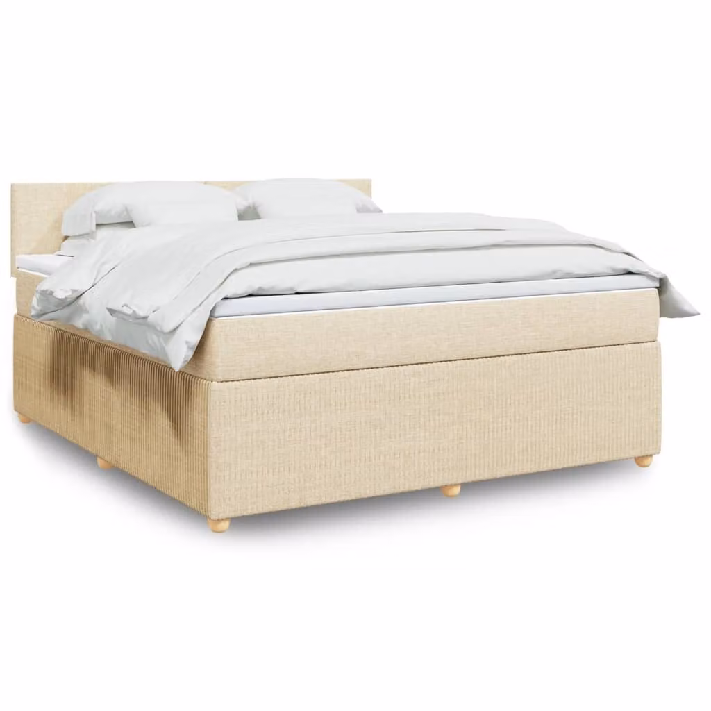 Maison Exclusive - Letto boxspring con materasso Crema 180x200 cm Tessuto