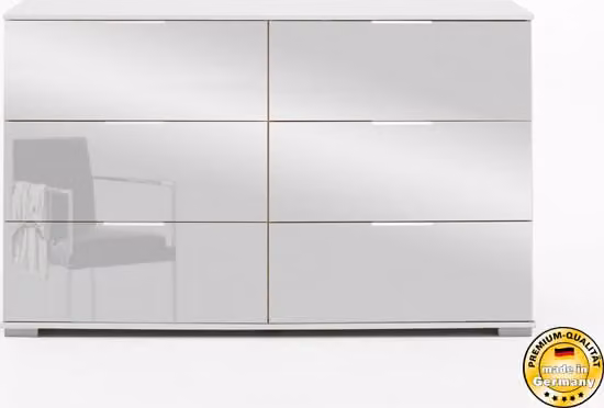Cassettiera Easy Plus 130cm specchio bianco