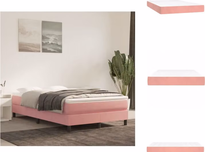 vidaXL Materasso a molle insacchettate rosa 120x200x20 cm in velluto - Materassi