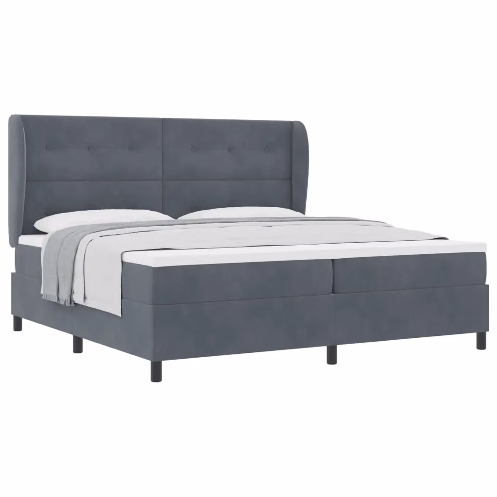 Letto ibrido con testiera in velluto vidaXL Grigio L: 200 cm, P: 200 cm, H: 203 cm – 2