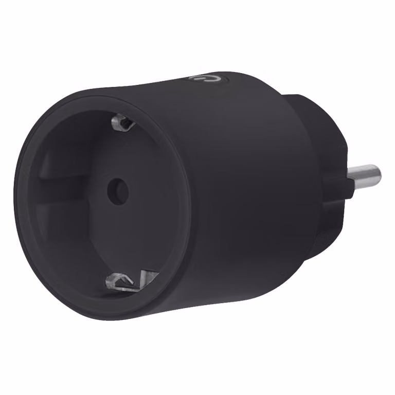 LEDVANCE SMART+ Indoor Plug, presa intelligente con Matter over WiFi, per l'integrazione di dispositivi convenzionali nella casa intelligente, compatibile con Alexa, Google e Apple, misura e risparmia il consumo di energia, nero, confezione da 1 pz