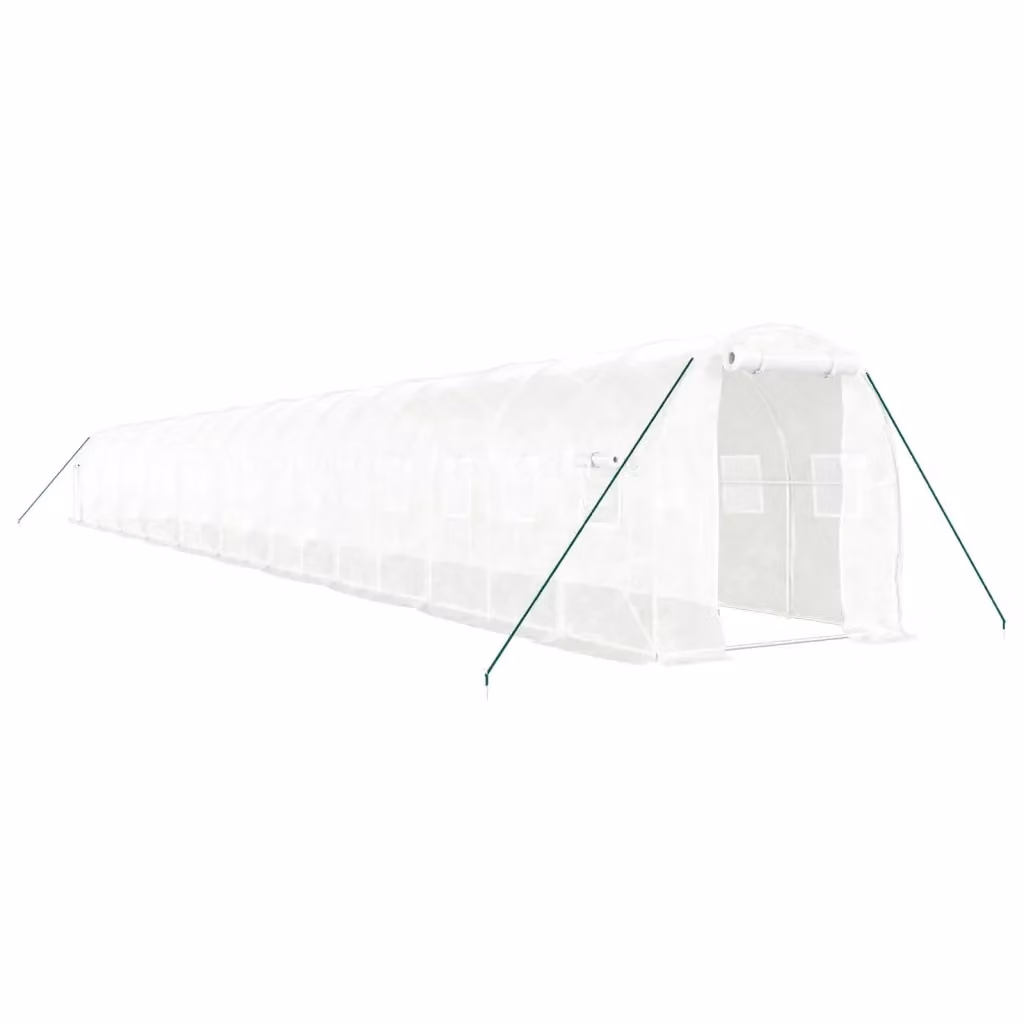 Serra Videx con Telaio in Acciaio Zincato Bianco e Copertura in Policarbonato, L: 20 m, P: 2 m, H: 2 m – 2