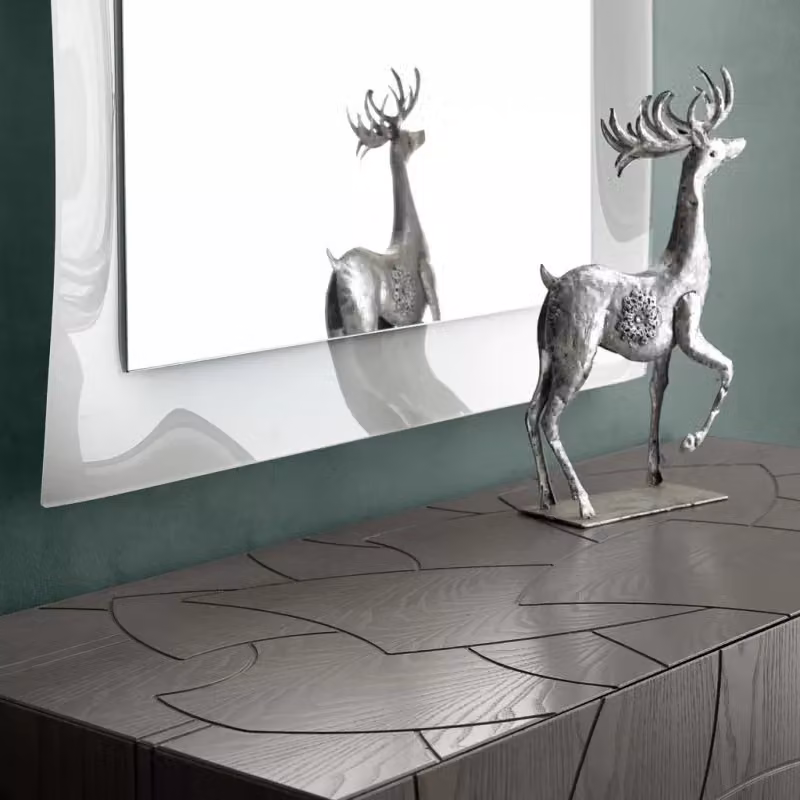 Madia contemporanea con 2 ante in legno massello e gambe in acciaio Mobili 2G L/P/H: 120 x 45 x 73 cm – 4