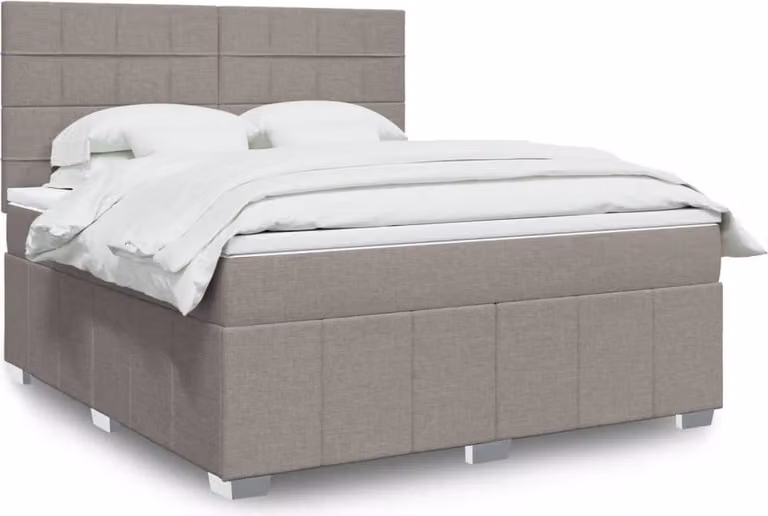 Maison Exclusive - Giroletto a Molle con Materasso Tortora 180x200 cm in Tessuto
