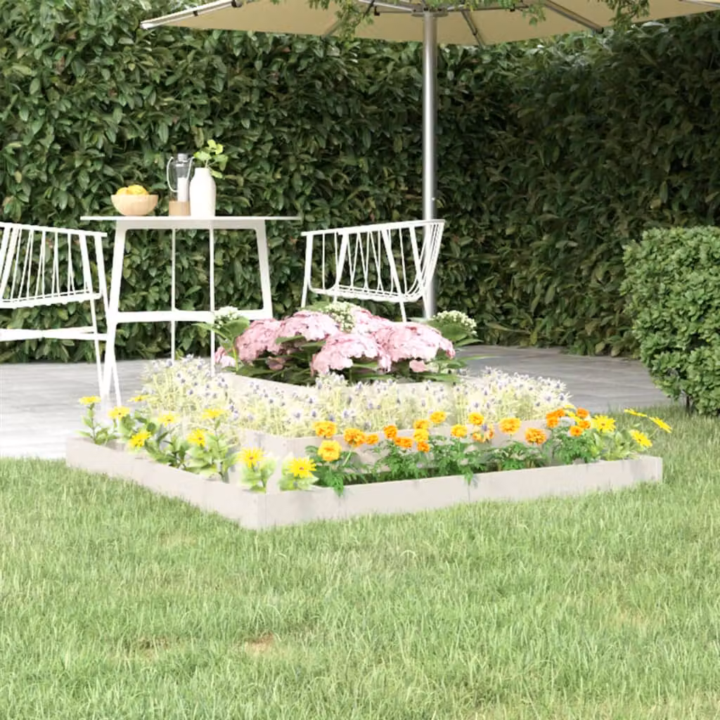 Fioriera bianca vidaXL in legno di pino per orto o giardino ornamentale L: 110 cm, P: 110 cm, H: 27 cm