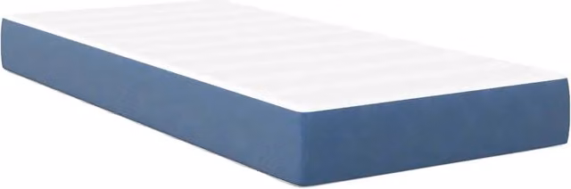 Letto singolo per adulti con materasso a molle pocket in tessuto blu, L 90 cm x P 200 cm