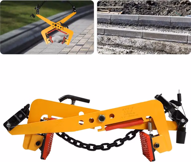 Pinza per pietra / sollevatore di lastre - XYT-F - Portata 400 kg - Per pietra e legno - Per lastre e blocchi - Giallo