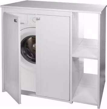 Mobile Coprilavatrice DIANHYDRO in PVC Bianco con 4 Ante e Ripiani Interni L 94,5 cm x P 60 cm x H 94 cm
