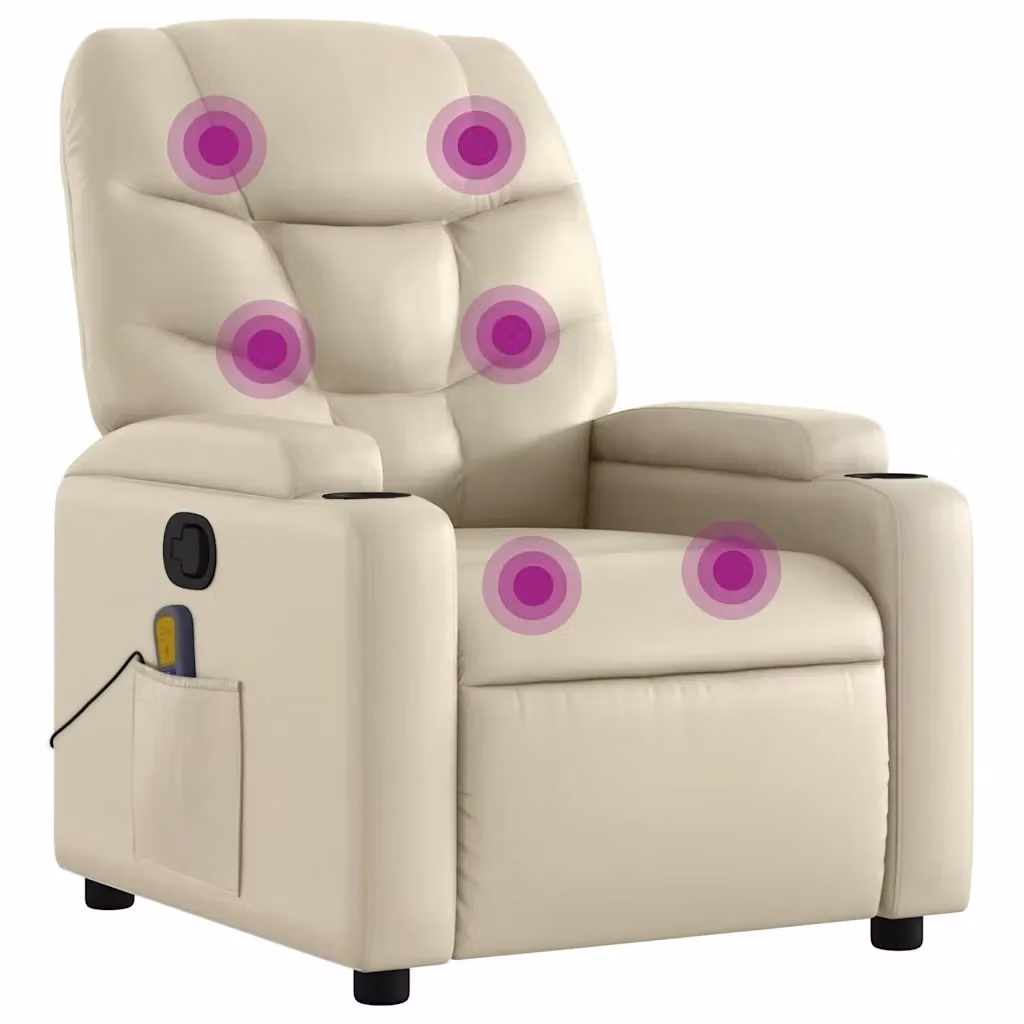 Poltrona Reclinabile Relax Design In in Similpelle Beige con Braccioli – 2