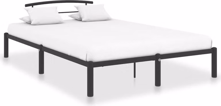 The Living Store Struttura letto in metallo nero 140x200 cm
