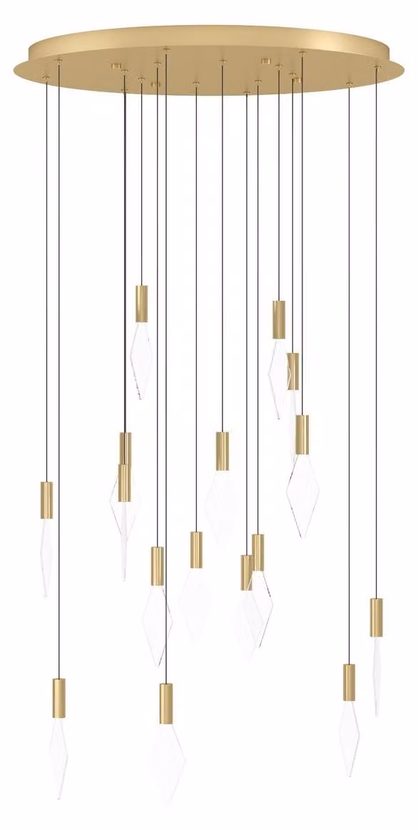 Lampada a sospensione LED Mirador di EGLO, elegante lampada a sospensione, lampada a grappolo in metallo con elementi in vetro acrilico, lampada a sospensione bianco caldo, Ø 78 cm