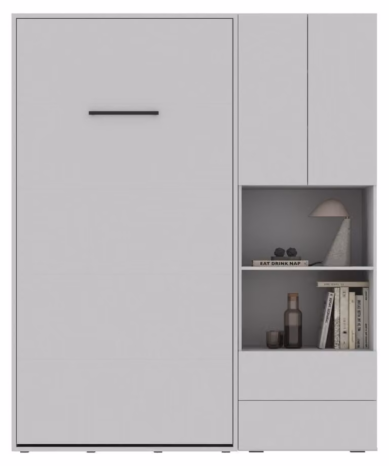 SMARTBett SET M3 letto a scomparsa 100x200 e mobile STA.2.0017 Grigio perla