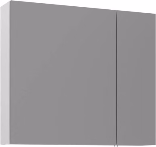 Mobile da bagno con specchio "Bari 80" - 75 x 16 x 66 cm - Bianco opaco