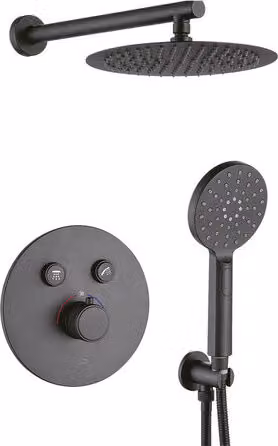 Set doccia design con miscelatore termostatico da incasso Nero