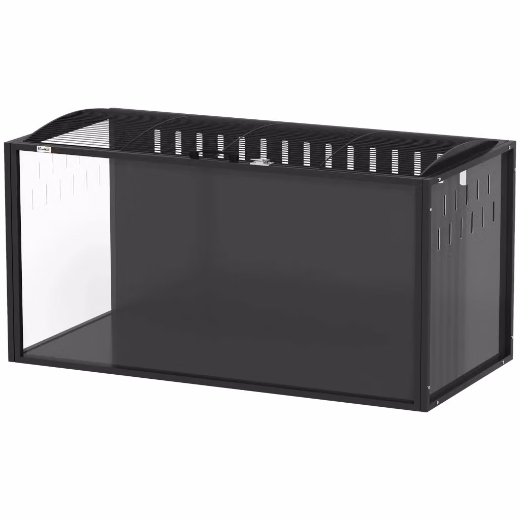 Gabbia per Criceti Grande zephmum in Acciaio e Acrilico Nero L: 105 cm, P: 51 cm, H: 53 cm – 2