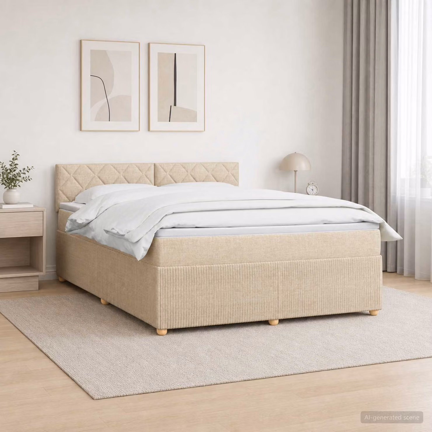 vidaXL Letto Box Spring Ibrido con Materasso e Illuminazione Sotto il Letto, Colore Multicolore, L/P: 180 x 200 cm