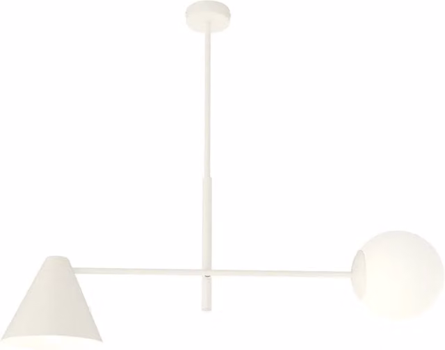 Plafoniera Moderna Industrial Nodens Luceart-Classic con 2 Luci Regolabili in Metallo e Vetro Bianco – 1
